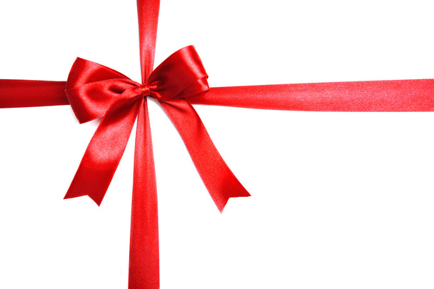 Shiny red ribbon with bow - Foto, imagen