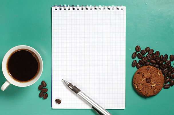 Notepad and coffee - Φωτογραφία, εικόνα