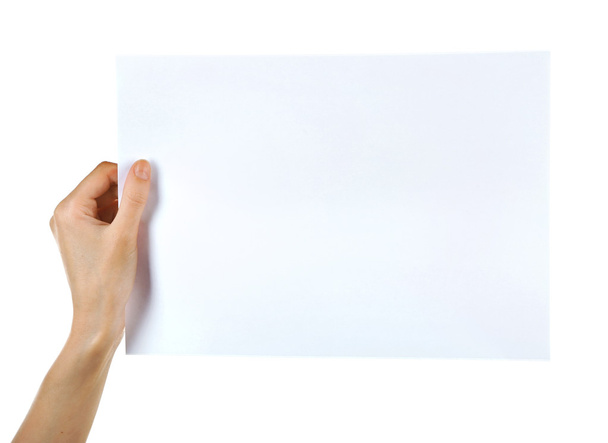 hand holding paper blank - Foto, Bild