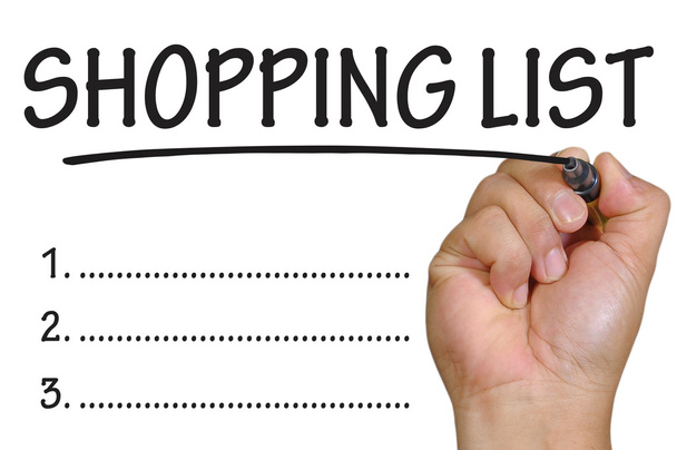 mão escrever lista de compras
 - Foto, Imagem