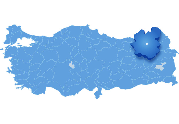 Map of Turkey, Erzurum - Vector, Image