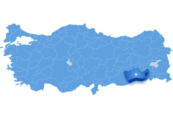 Mapa de Turquía, Mardin
 - Vector, Imagen