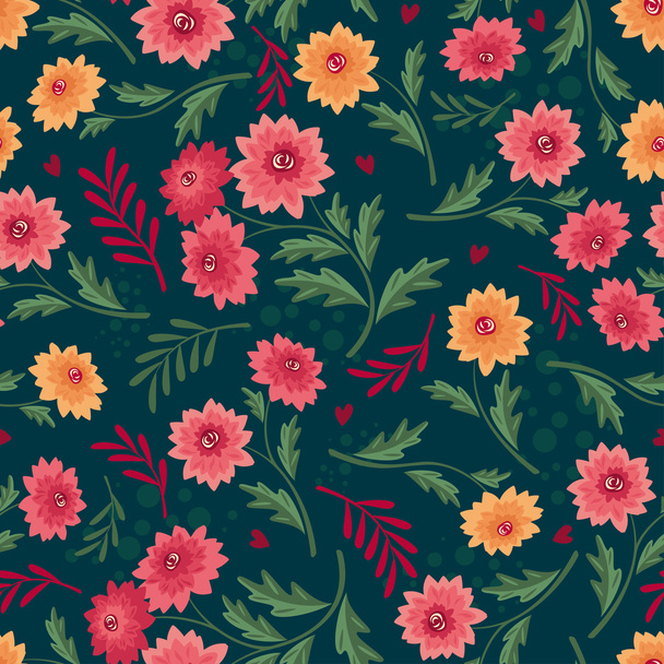 Seamless floral pattern - Вектор,изображение
