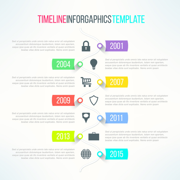 Vector bright timeline template - Vector, Image