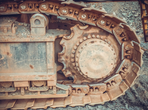 クローラー掘削機。鉄鉱石鉱山。リベリア, 西アフリカ - 写真・画像