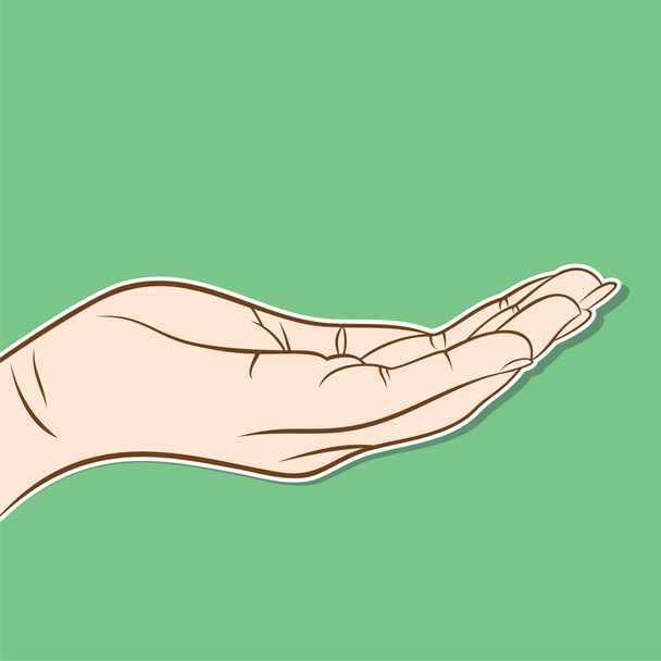placed any object on empty hand - Vector, imagen