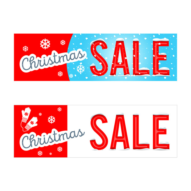 Vector. A set of creative templates and banners Christmas sale b - Vecteur, image