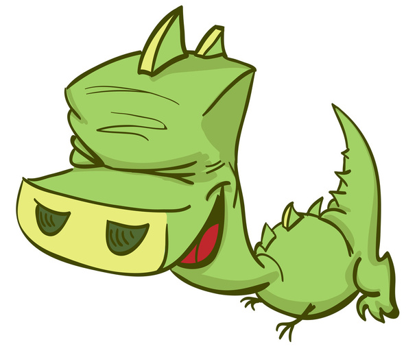 Ilustración de Ccute dibujos animados bebé dragón
 - Vector, Imagen