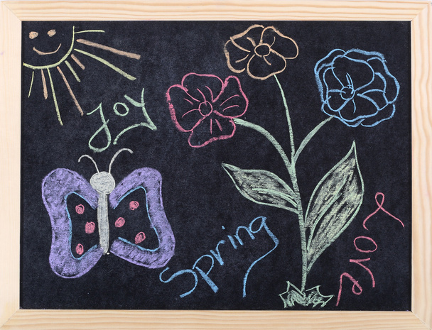 весенний рисунок на доске
 - Фото, изображение