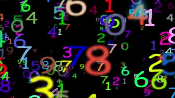 Flying abstract numbers on black - Footage, Video