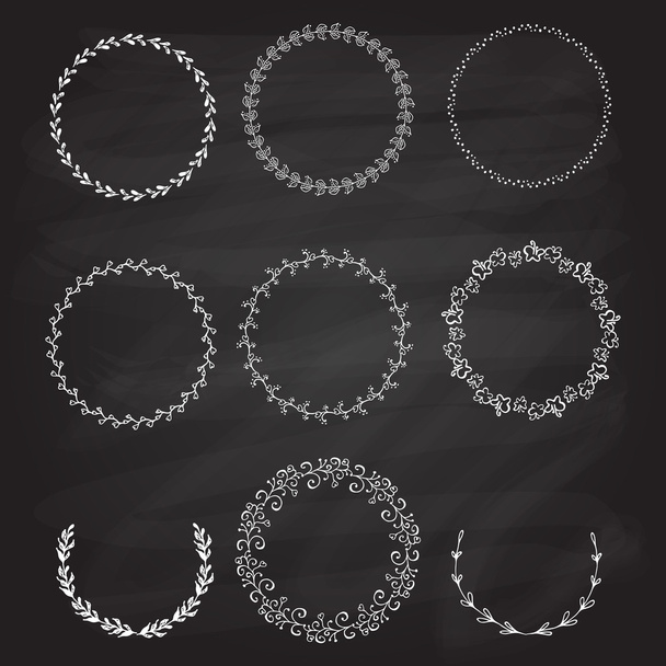 Vector hand sketched wreaths - ベクター画像