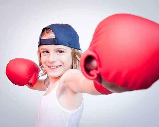 Strong boxing child - Foto, Bild