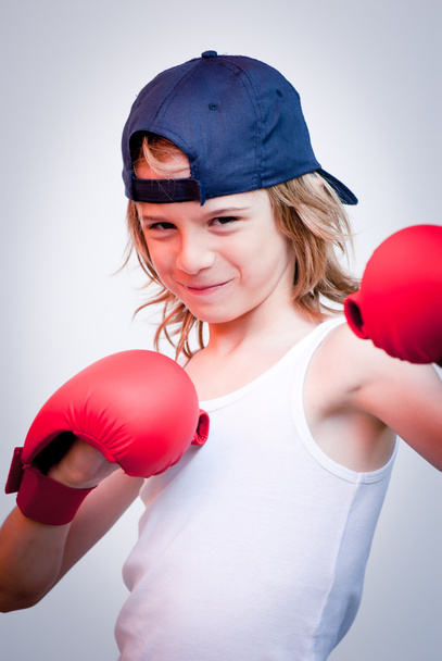 Strong boxing child - Zdjęcie, obraz