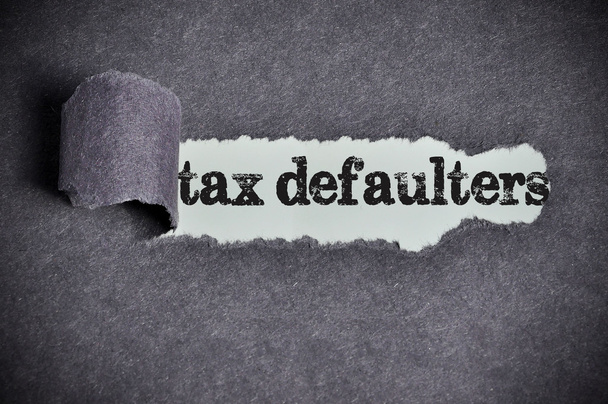 adó defaulters szó papír szakadt fekete cukor  - Fotó, kép