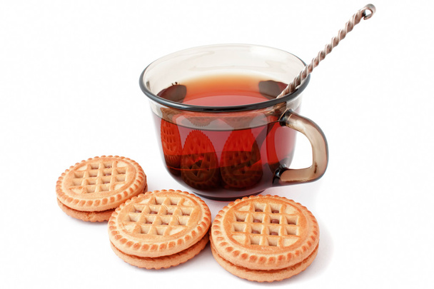 hrnek čaj a sušenky - Fotografie, Obrázek