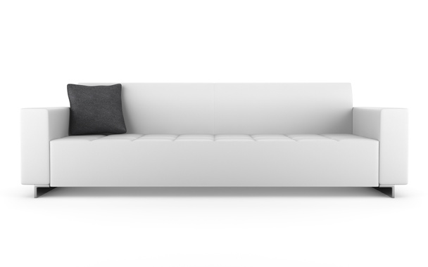 Canapé moderne en cuir isolé sur fond blanc
 - Photo, image