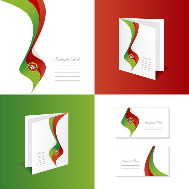 Abstract Portugal brochure leaflet folder cover business card - Vector, Image