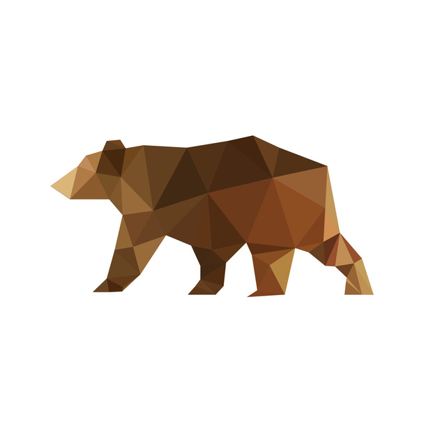Design with origami bear - Vector, Image