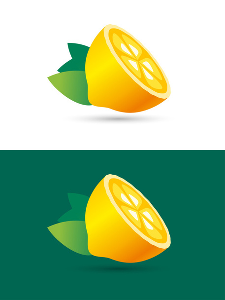 Lime or lemon fruit slice. Lemonade juice logo icon template design - Vektör, Görsel