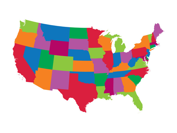 Mappa dettagliata di Stati Uniti - Vettoriali, immagini