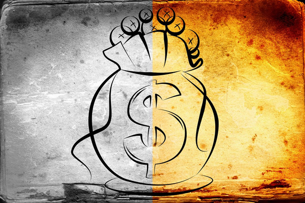 Dólar icono ilustración saco
 - Foto, imagen