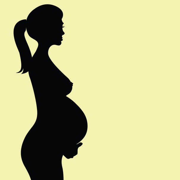 Pregnant woman silhouette - Vector, Image