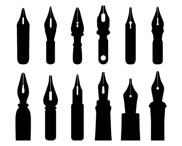 old ink pen nibs - Вектор, зображення