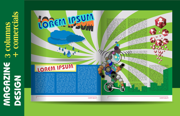 Детский журнал дизайн страниц
 - Вектор,изображение