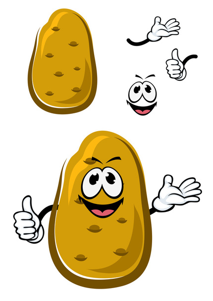 Dibujos animados fresca patata marrón vegetal
 - Vector, Imagen