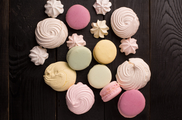 Delicious macaroons and merengues  - Photo, image