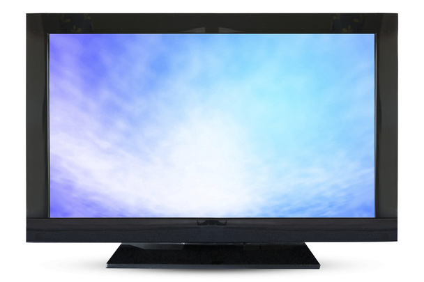 Televisie monitor textuur hemel geïsoleerd op witte achtergrond. - Foto, afbeelding