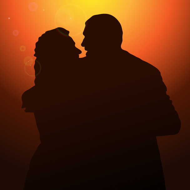 Silhouette couples - Vektör, Görsel