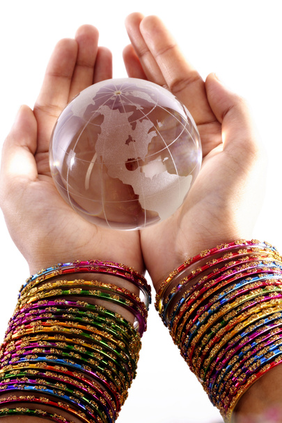 Ruka držící skleněné koule - Fotografie, Obrázek