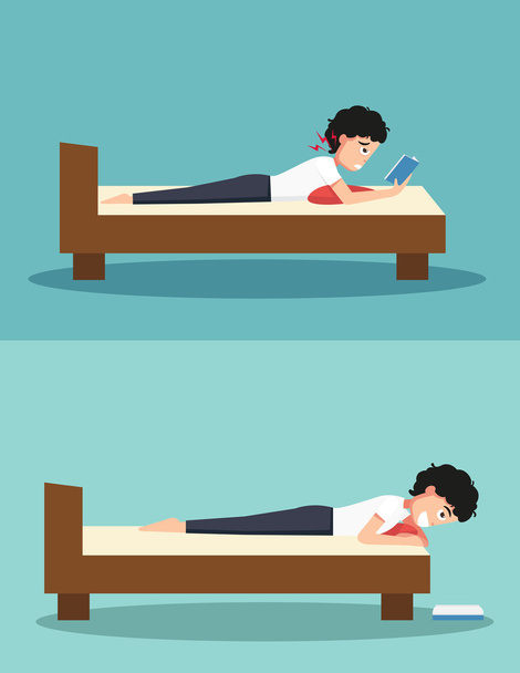 Best and worst positions for read a book - Vector, Image