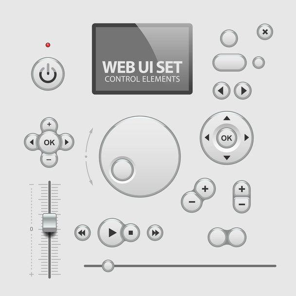 Web UI Elements Design Gray - Διάνυσμα, εικόνα