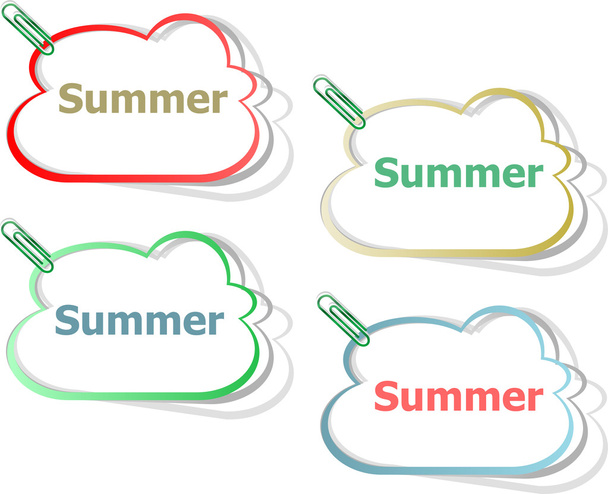 Slovo letní koncepce na tlačítko. Banner, tlačítko web nebo zprávu pro online webové stránky, prezentace nebo aplikace - Fotografie, Obrázek