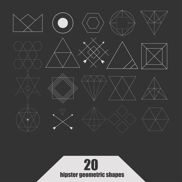 trendy geometric icons - Vector, Image