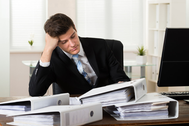 Businessman With Folders Working - Photo, image