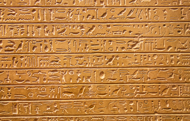 Egyptian hieroglyphs on the wall - Φωτογραφία, εικόνα