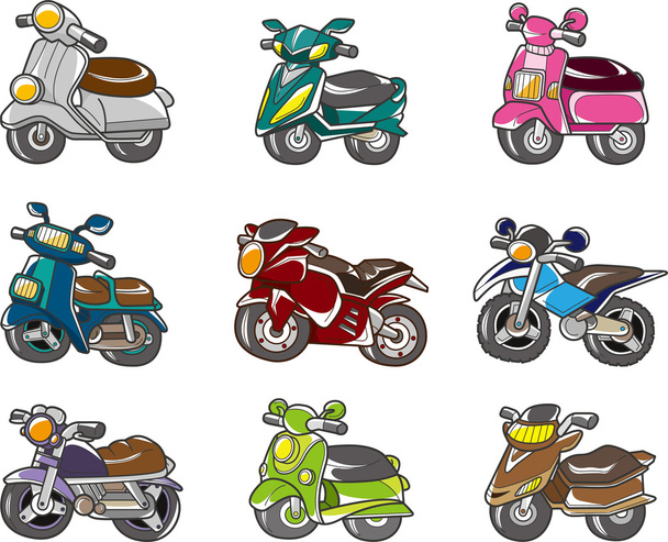 cartoon motorcycle - Vector, Image