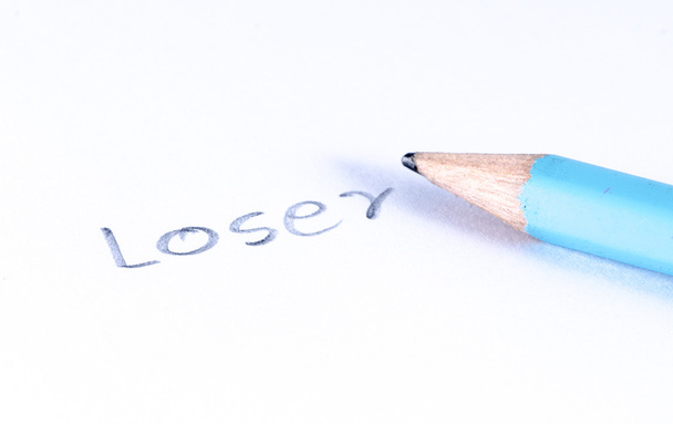 write loser on white paper - Фото, изображение