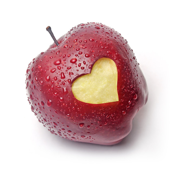 Punainen omena sydän symboli
 - Valokuva, kuva