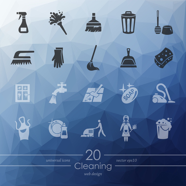 Set of cleaning icons - Vector, Image