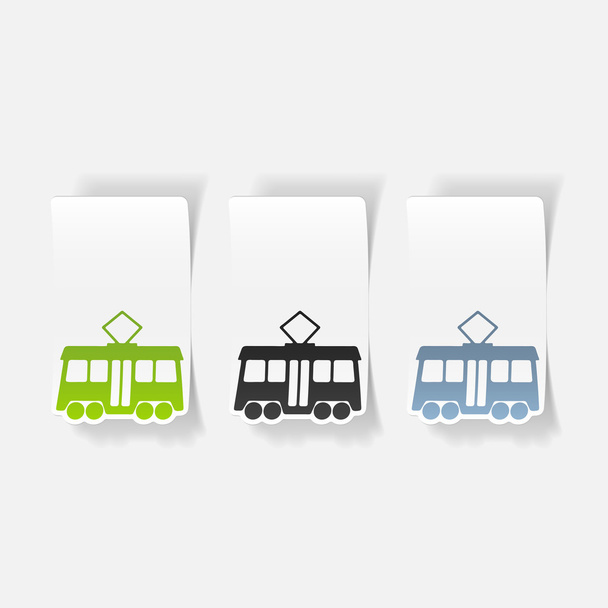 Realistische Straßenbahn-Ikone - Vektor, Bild