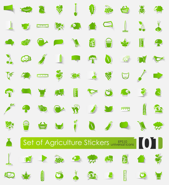 Set van landbouw stickers - Vector, afbeelding