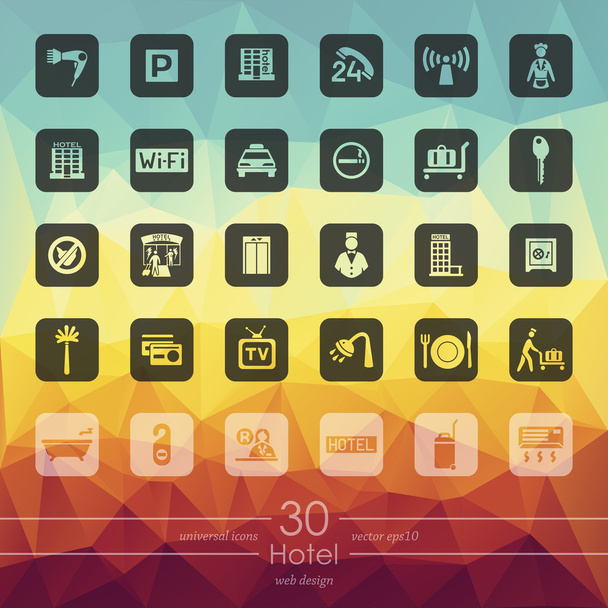 set van hotel pictogrammen - Vector, afbeelding