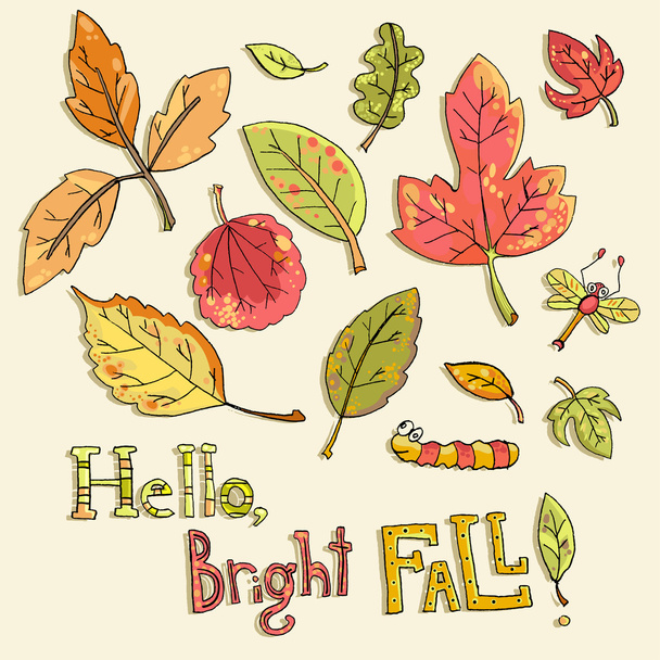 Hello, bright fall!  pattern - Vector, afbeelding
