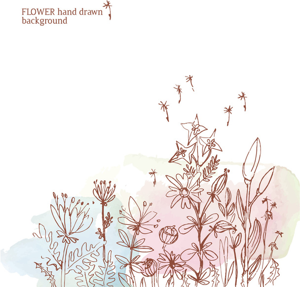 szkicowy kwiatowy tło graficzne - Wektor, obraz