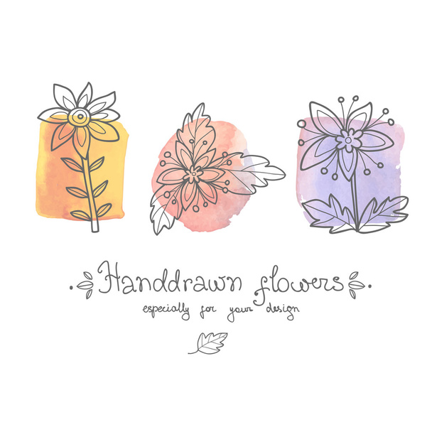 greeting card with doodle - flowers - Vektor, obrázek