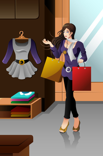 Woman Shopping  - Vector, Image